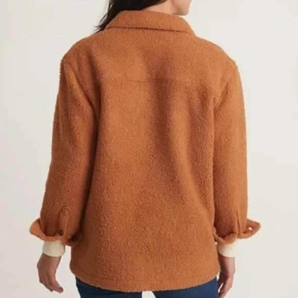 Marine Layer Eden Overshirt Cozy Sherpa Teddy Jacket Cashew Brown NWT XLarge - Picture 4 of 9